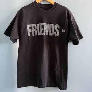 VLONE Men’s Rhinestone Friends Black Short Sleeve Tee